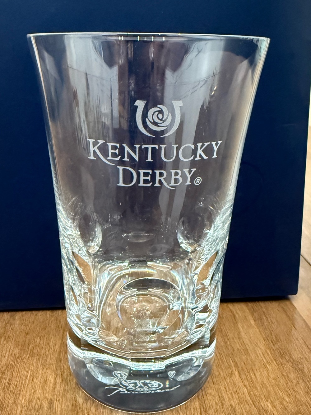 Baccarat Clear Kentucky Derby Etched Crystal Tumbler